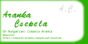 aranka csepela business card